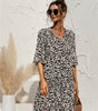 Robe Midi Décolleté en V Imprimé Floral pour Femmes