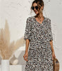 Robe Midi Décolleté en V Imprimé Floral pour Femmes