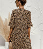 Robe Midi Décolleté en V Imprimé Floral pour Femmes