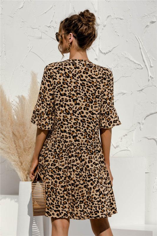 Robe Midi Décolleté en V Imprimé Floral pour Femmes