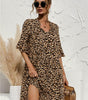 Robe Midi Décolleté en V Imprimé Floral pour Femmes