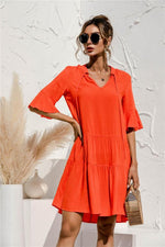 Robe Midi Décolleté en V Imprimé Floral pour Femmes
