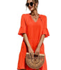 Robe Midi Décolleté en V Imprimé Floral pour Femmes