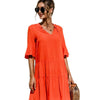 Robe Midi Décolleté en V Imprimé Floral pour Femmes