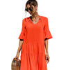 Robe Midi Décolleté en V Imprimé Floral pour Femmes