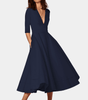 Robe Midi Décolleté en V pour Femmes