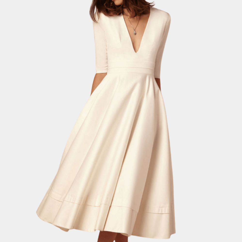 Robe Midi Décolleté en V pour Femmes