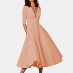 Robe Midi Décolleté en V pour Femmes