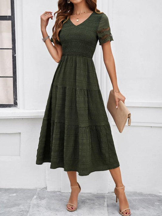 Robe Midi Décolleté en V pour Femmes
