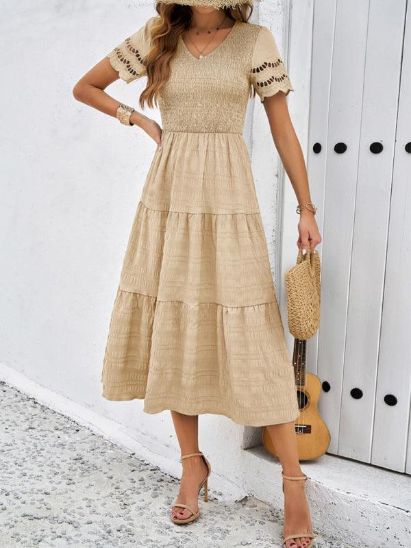 Robe Midi Décolleté en V pour Femmes