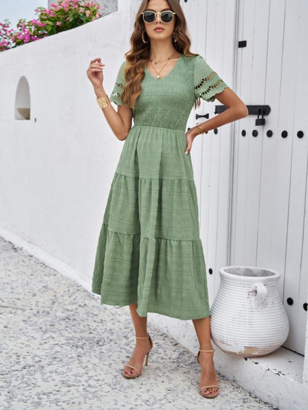 Robe Midi Décolleté en V pour Femmes