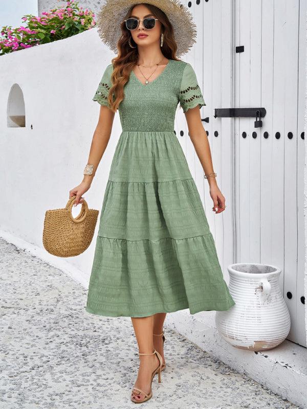 Robe Midi Décolleté en V pour Femmes