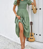 Robe Midi Décolleté en V pour Femmes