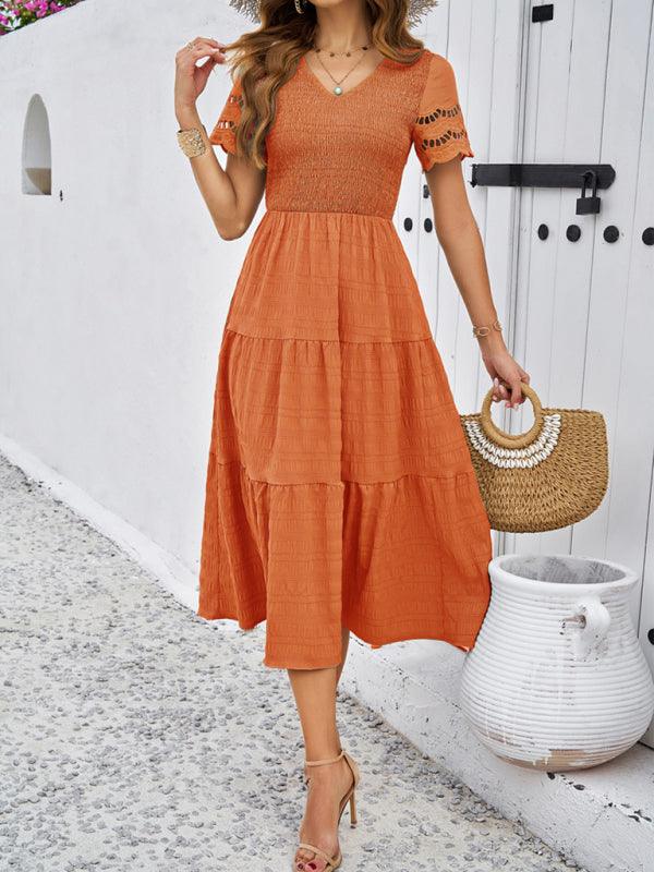 Robe Midi Décolleté en V pour Femmes