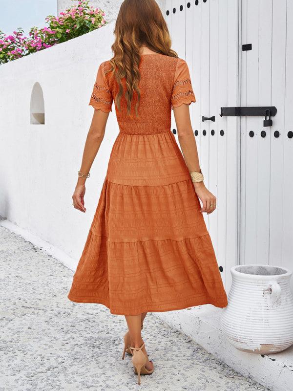 Robe Midi Décolleté en V pour Femmes
