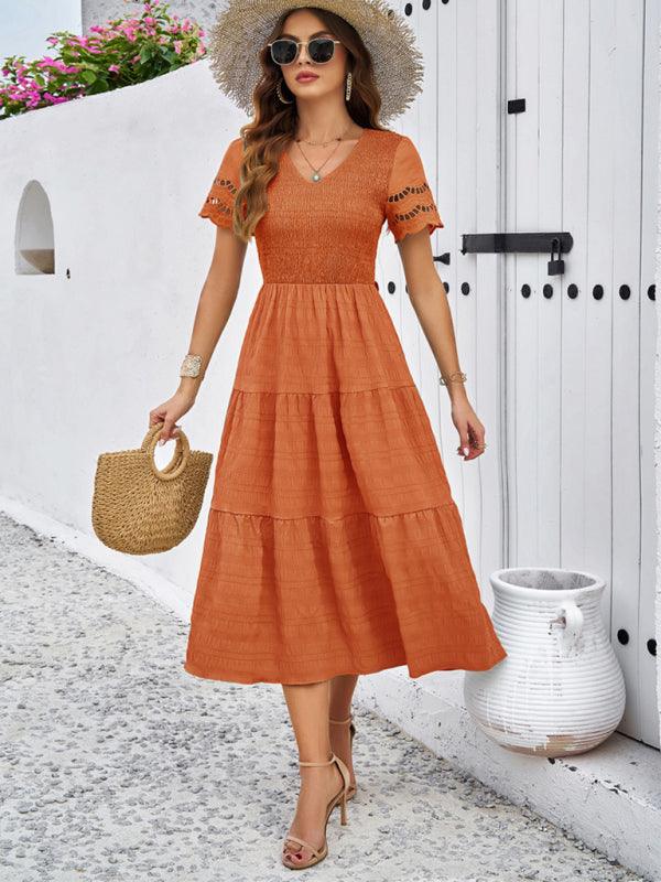 Robe Midi Décolleté en V pour Femmes