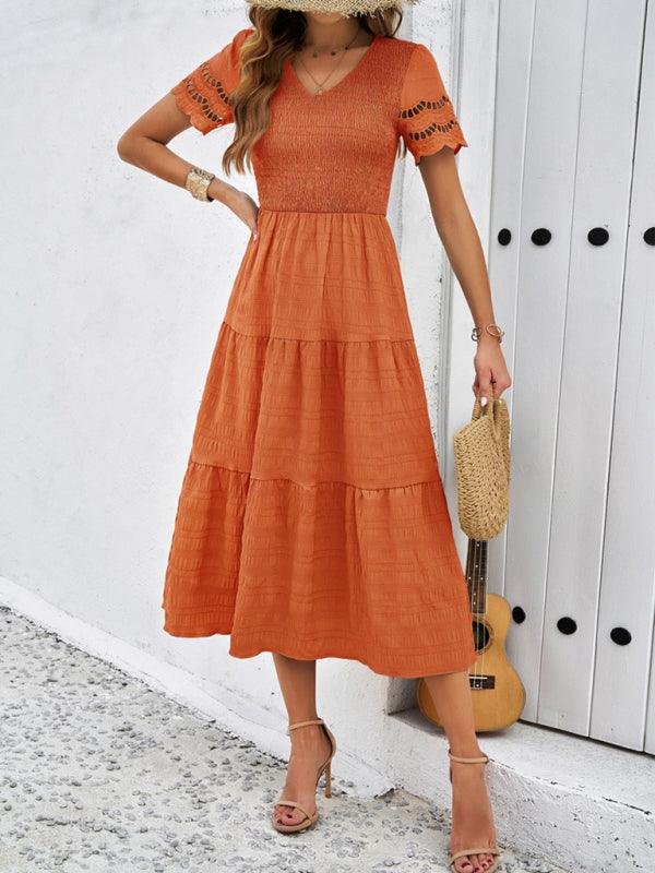 Robe Midi Décolleté en V pour Femmes