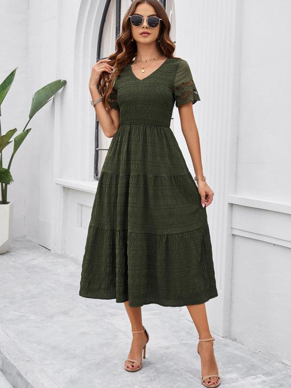 Robe Midi Décolleté en V pour Femmes