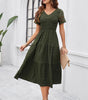 Robe Midi Décolleté en V pour Femmes