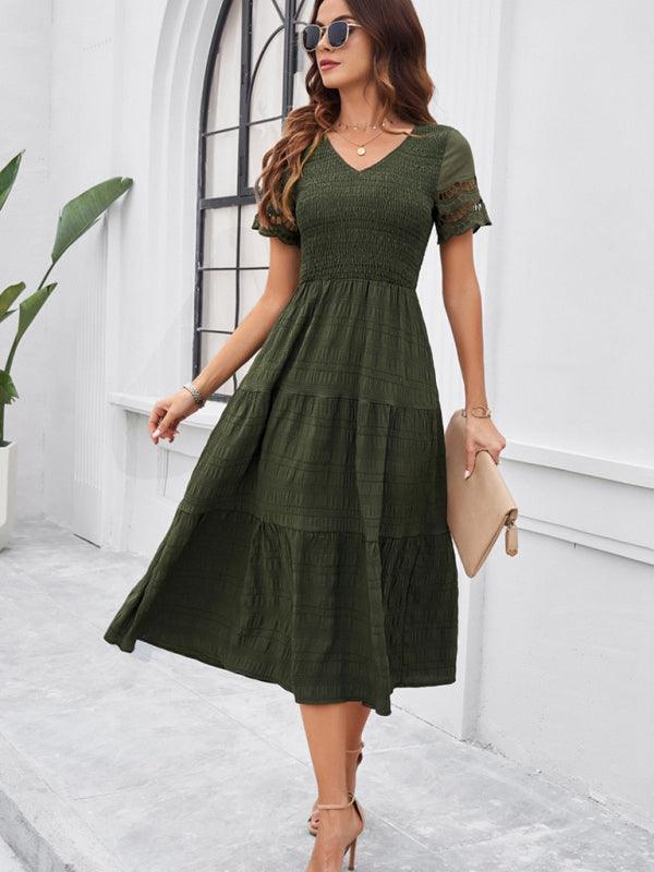 Robe Midi Décolleté en V pour Femmes