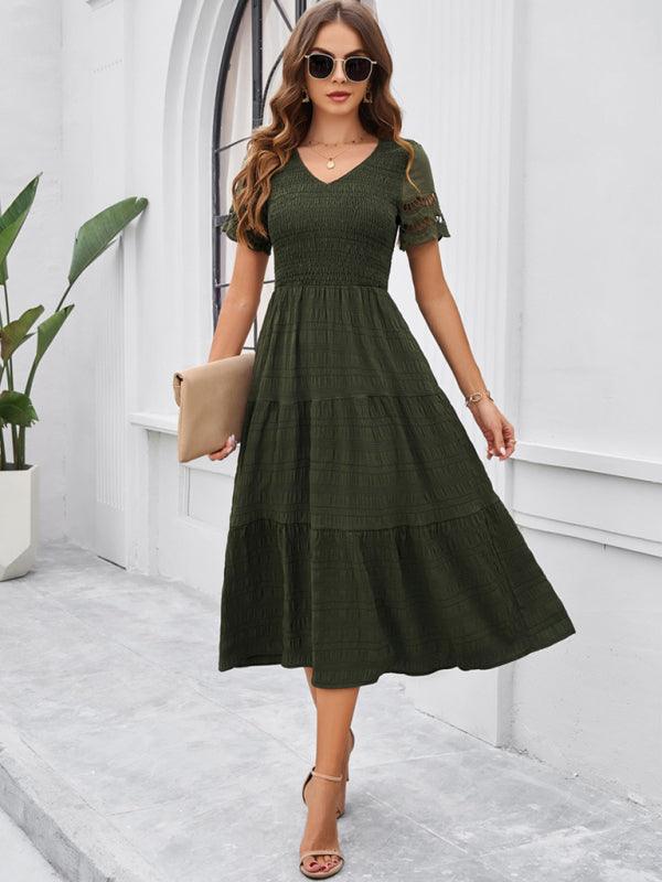 Robe Midi Décolleté en V pour Femmes