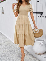 Robe Midi Décolleté en V pour Femmes