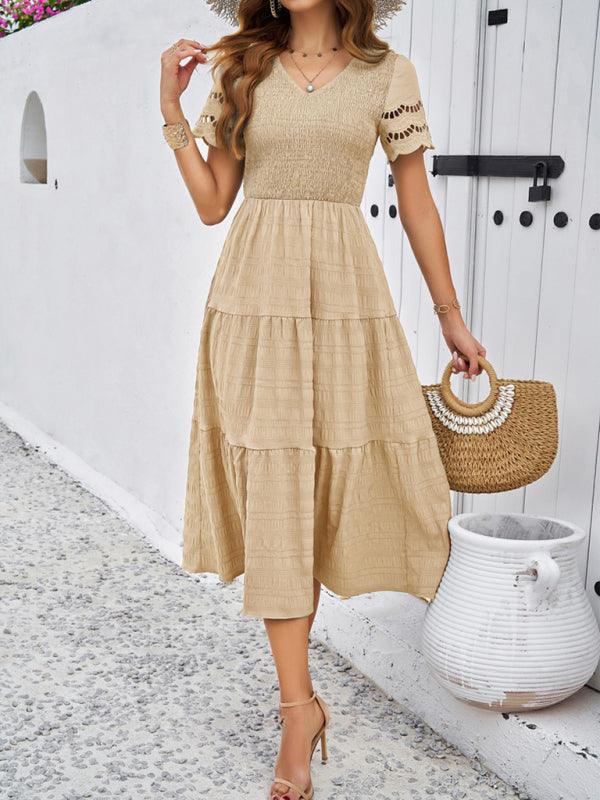 Robe Midi Décolleté en V pour Femmes