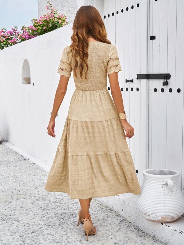 Robe Midi Décolleté en V pour Femmes