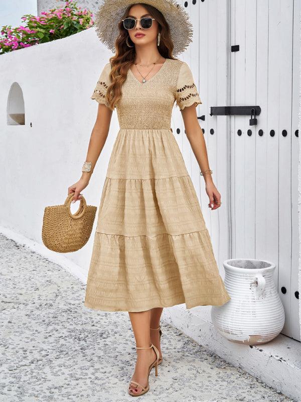 Robe Midi Décolleté en V pour Femmes