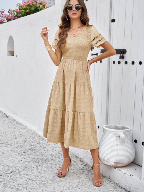 Robe Midi Décolleté en V pour Femmes