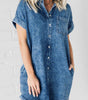 Robe en Denim Effilochée pour Femmes