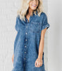 Robe en Denim Lavée avec Franges pour Femmes