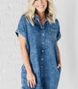 Robe en Denim Effilochée pour Femmes