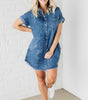 Robe en Denim Lavée avec Franges pour Femmes