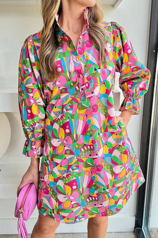 Robe Mini Imprimé Abstrait pour Femmes