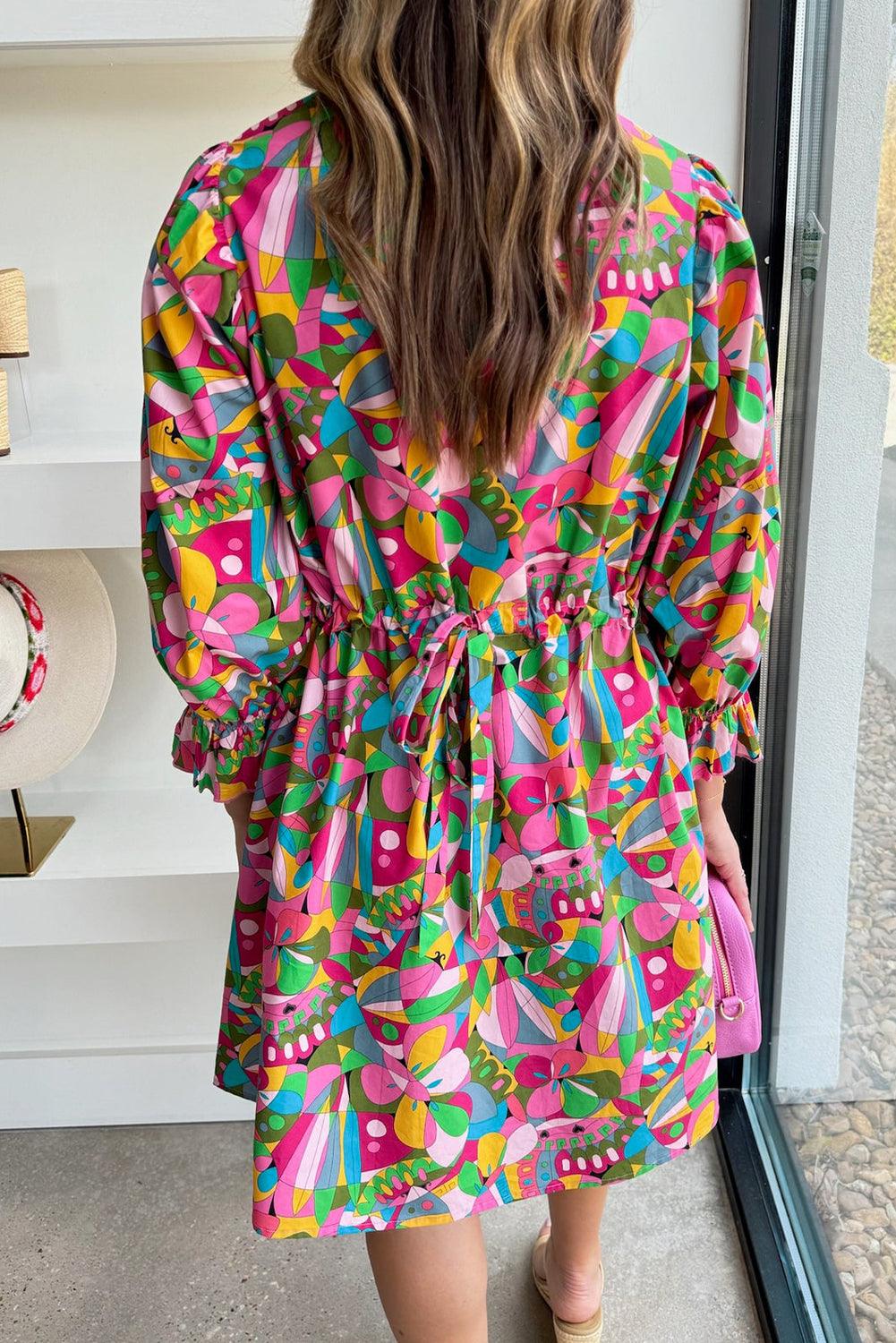 Robe Mini Imprimé Abstrait pour Femmes