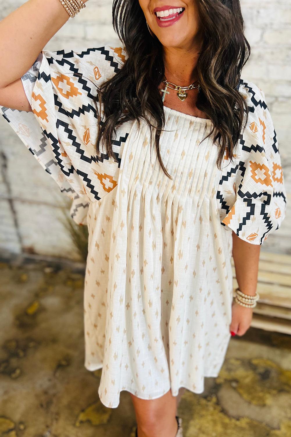 Robe Mini Imprimé Azteque pour Femmes