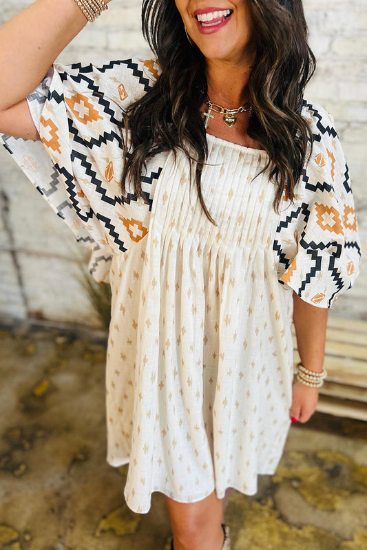 Robe Mini Imprimé Azteque pour Femmes
