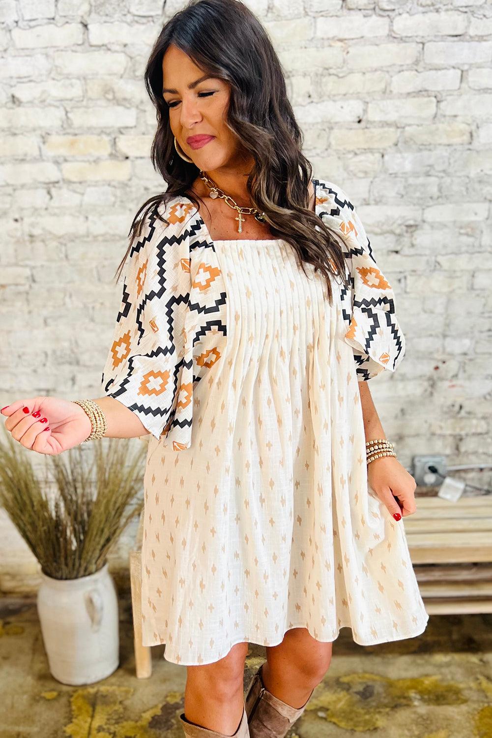 Robe Mini Imprimé Azteque pour Femmes