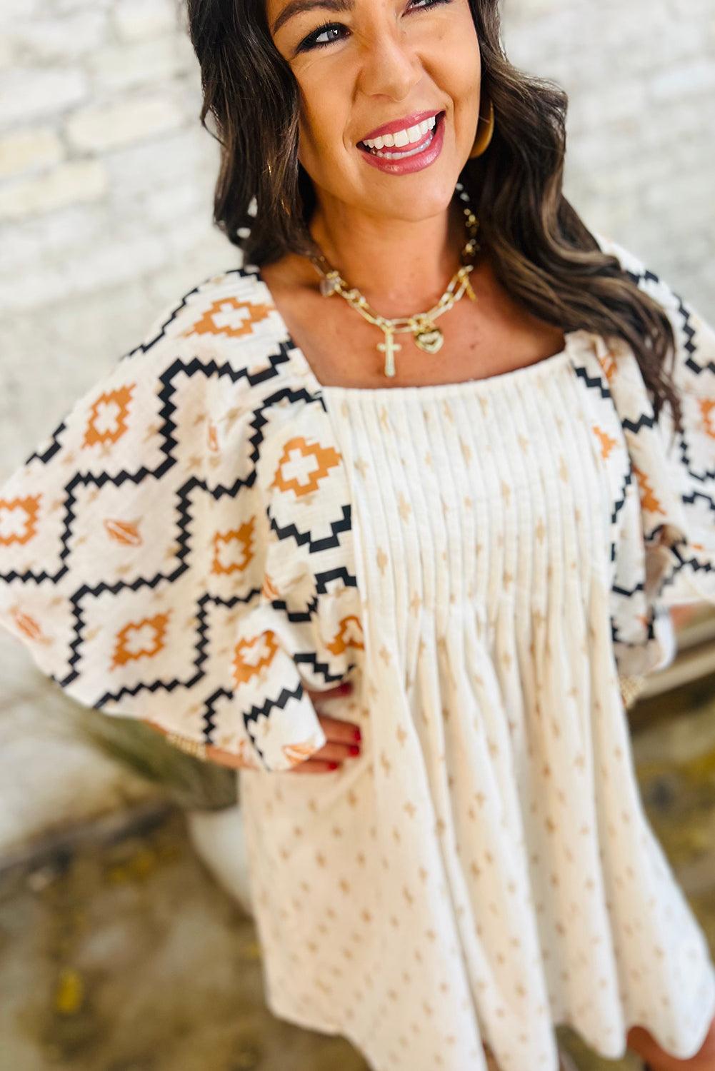 Robe Mini Imprimé Azteque pour Femmes