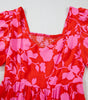 Robe Mini Imprimée Fleurs Volants pour Femmes