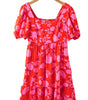 Robe Mini Imprimée Fleurs Volants pour Femmes
