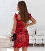 Mini-Robe Imprimé Floral et Volants pour Femmes