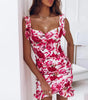 Robe Mini Imprimé Floral Volants pour Femmes