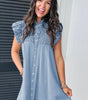 Robe Mini avec Manches Volantes pour Femmes