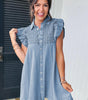 Robe Mini avec Manches Volantes pour Femmes