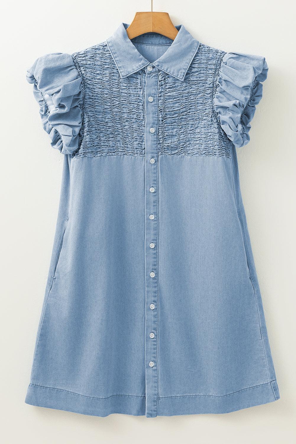 Robe Mini avec Manches Volantes pour Femmes