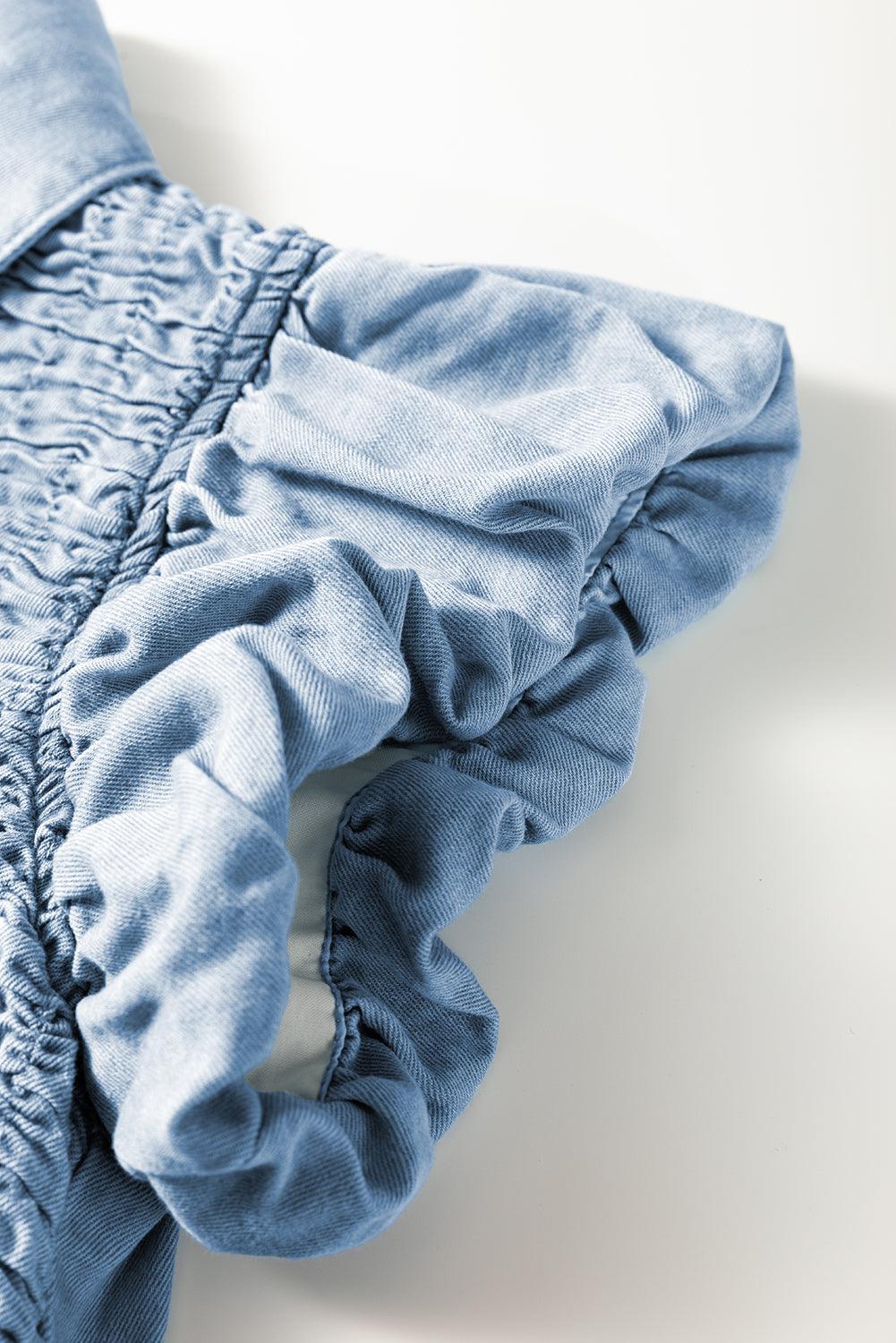 Robe Mini avec Manches Volantes pour Femmes