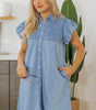 Robe Mini avec Manches Volantes pour Femmes