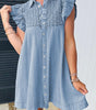 Robe Mini avec Manches Volantes pour Femmes